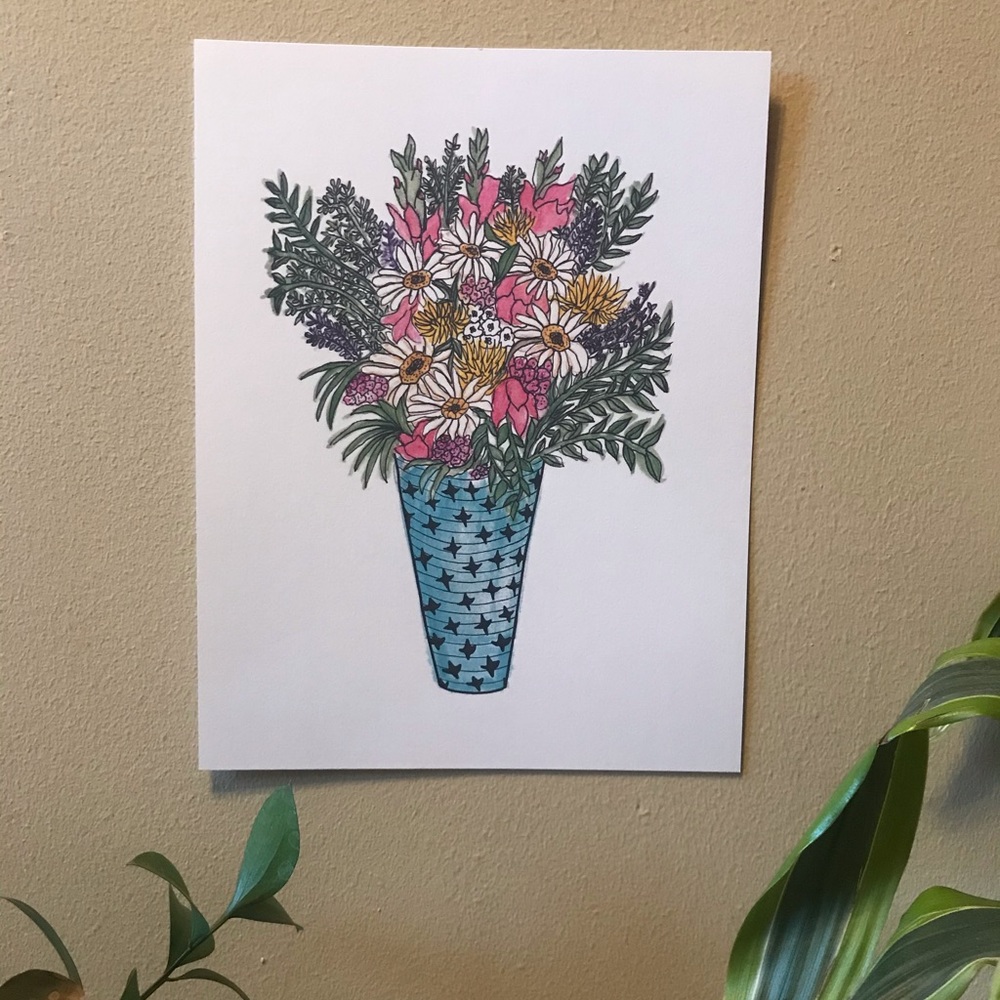 Original Art Piece signed numbered floral print